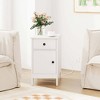 Costway 1/2 PCS End Table with Charging Station Flip Top Bedside Table with USB Ports & Outlets White - 2 of 4