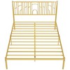 DOMETOUR Metal Steel Platform Bed Frame with Iron-art Headboard (Queen Size) - Gold - 3 of 4