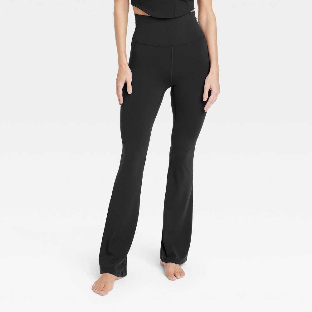 Women's Everyday Soft Ultra High-Rise Flare Leggings - All In Motion™ Black XS: Moisture Wicking, UPF 50+