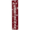 Northlight 36" Red and White "Merry Christmas" and Snowflake Porch Board Sign Decoration - 3 of 4