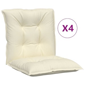 vidaXL Lowback Chair Cushion Set of 4 Cream - 1 of 4