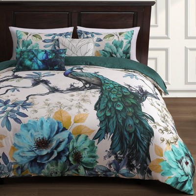 Bebejan Peacock Jardin 100% Cotton 5 Piece Reversible Comforter Set