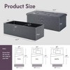 Kumasinova Folding Storage Ottoman,End of Bed Bench with Storage Space,Linen Ottoman Foot Rest for Living Room,Bedroom,Entryway,Gray - 3 of 4