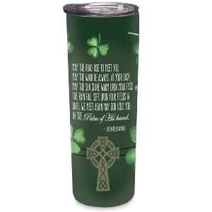 Elanze Designs Irish Blessings Green Shamrocks 20 ounce Stainless Steel Travel Tumbler - 1 of 1