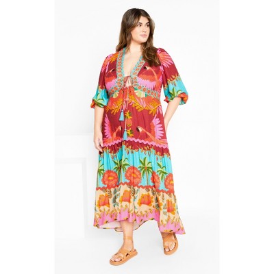 Women's Plus Size Copacabana Placement Dress - cabana | CITY CHIC