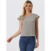 INSPIRE CHIC Women's Work Business Casual Plain Cap Sleeve Blouse - 3 of 4