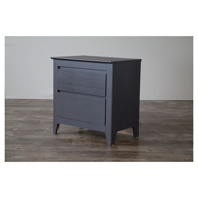Espresso Contemporary 2-Drawer Nightstand with Angled Feet