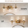 Tribesigns Modern 3-Light Gold Vanity Light, Bathroom Sconce Lamp for Mirror with Clear Glass Shade, Wall Sconces for Mirror Hallway(E26 Base) - 4 of 4