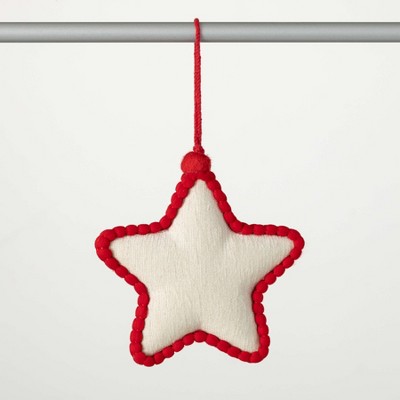 5"H Sullivans Christmas Red White Plush Star Ornament  Red-White