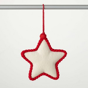 5"H Sullivans Christmas Red White Plush Star Ornament  Red-White - 1 of 3