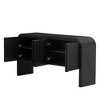 CAVINAS Modern 4-Doors Entryway Sideboard Cabinet with Curved Design,Wooden Buffet Cabinet with Storage for Kitchen,Dining Room - 3 of 4