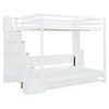 TIRAMISUBEST Full Over Full Size Murphy Bed Wall Bed with Hydraulic Lift & Desk Design, 2-in-1 Murphy Cabinet Bed with Storage Staircase and Shelves - 4 of 4