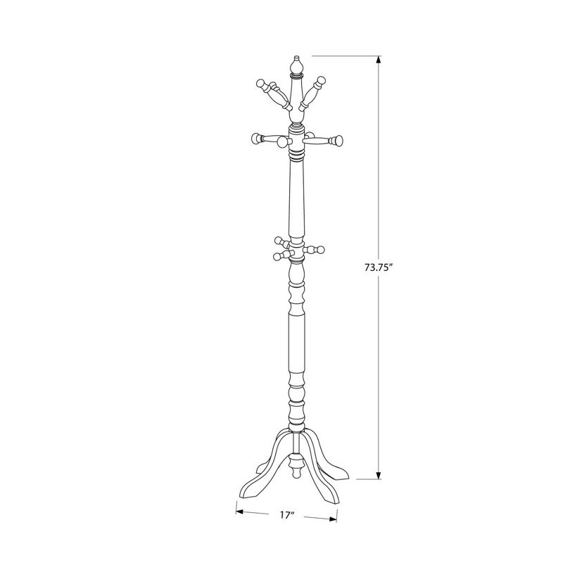 73" Traditional Style Coat Rack - EveryRoom, 5 of 7