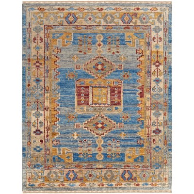 Fillmore Traditional Geometric Blue/Yellow/Red Area Rug