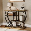 Entryway Table with Storage,Industrial 4-Tier Narrow Console Table Behind Couch with Half-Circle Base - 3 of 4