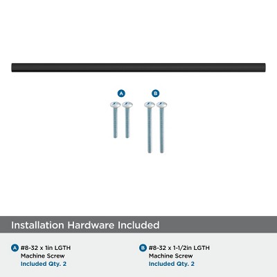 Matte Black 12-5/8" Modern Industrial Cabinet Pull