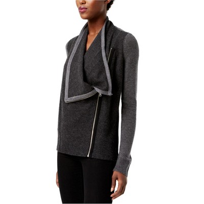 I.N.C International Concepts Womens Waffled Cardigan Sweater, Grey, X-Large
