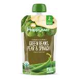 HappyBaby Clearly Crafted Green Beans Pears & Spinach Baby Food Pouch - 4oz