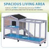 BestMassage Rabbit Cage Wooden Rabbit Hutch with Rolling Wheels, Gray - 4 of 4