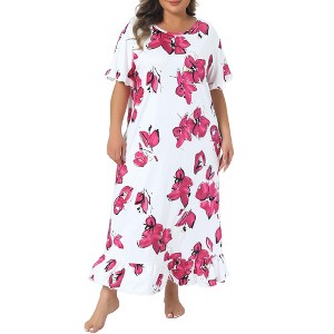 flowy nightgown dress Elsa White Cotton Nightgown, Short Ruffle Hem, Buttons