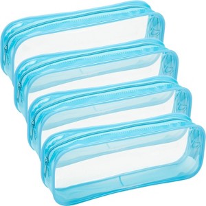 Fmeida 4 Pieces Clear PVC Bags Big Capacity Zipper Pencil Pouch Case - 1 of 4