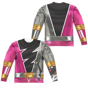 Men's Power Rangers Dino Fury Pink Ranger Long Sleeve Costume T-Shirt - 1 of 4