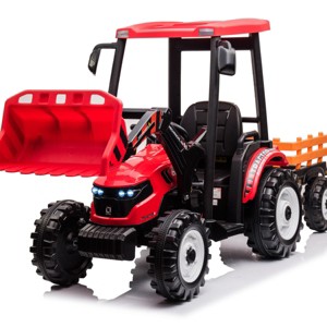 TopComfy Baby Walkers Kids Ride On Tractor Kids Toys Kids Fun Gift Working Loader Backhoe Digger Trailer Included for Kids, Red, 24.8"*16.93"*22.05" - 1 of 4