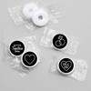 Big Dot of Happiness Mr. and Mrs. - Black and White Wedding or Bridal Shower Round Candy Sticker Favors - Labels Fits Chocolate Candy (1 sheet of 108) - 3 of 4