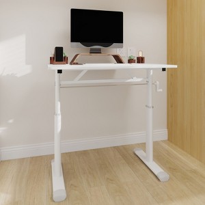 PAGED Adjustable Study Desk for Kids & Adults, Writing Desk, Compact Design Home Office Desks with Hand Crank for Living Room, Study - 1 of 4