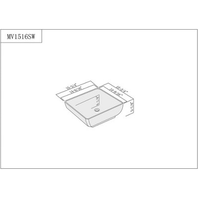 White Ceramic Square Vessel Bathroom Sink