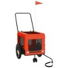 vidaXL Pet Bike Trailer & Carrier with Iron Frame, Oxford Fabric and PVC Cover - Versatile and Durable in Orange and Black - 4 of 4