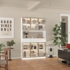 FUFU&GAGA Modern Display Cabinet with 3 LED Lighting,Dimmable Bookcase with Touch Control,Glass Doors & Drawers,Home Office Storage Unit - 2 of 4