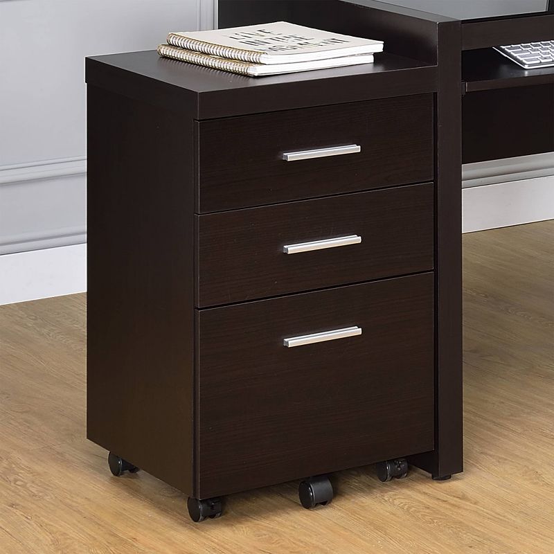 Skeena 3 Drawer Mobile Storage Cabinet Cappuccino - Coaster, 3 of 11