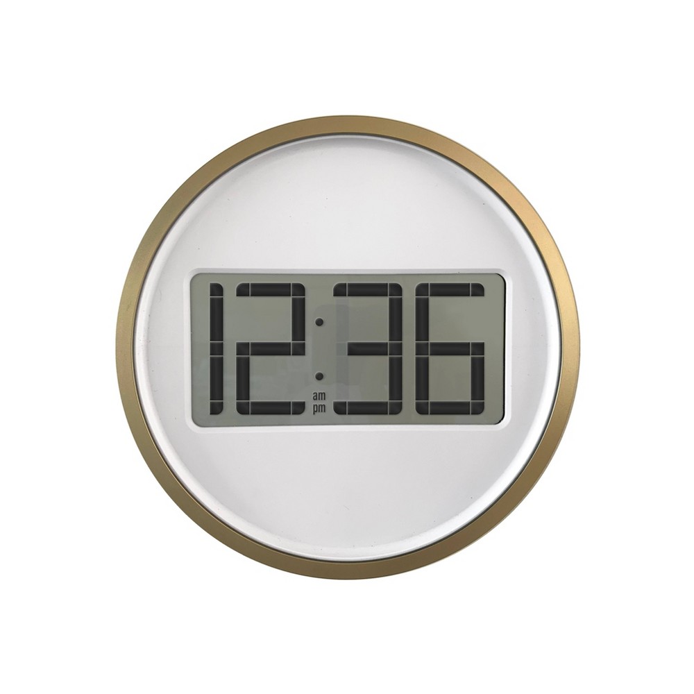 Digital Wall Clock With Circular Frame Bronze Project 62 Shefinds