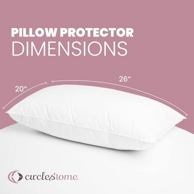 Standard White Cotton Hypoallergenic Pillow Protectors with Zipper, 4 Pack