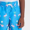 Toddler Boys' Short Sleeve Skateboarding Flamingo Rashguard Swim Set - Cat & Jack™ Blue - 4 of 4