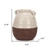 HomeRoots 14" Brown And Cream Ceramic Amphora Table Vase - 3 of 4