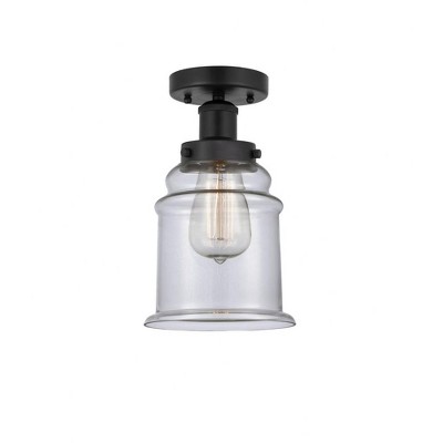 Canton - 1 Light Semi-Flush Mount In Industrial Style-11 Inches Tall and 6 Inches Wide