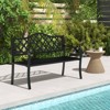 Costway 50.5" Patio Bench Slatted Metal Garden Bench for 2-3 People Park-Style Loveseat - 2 of 4