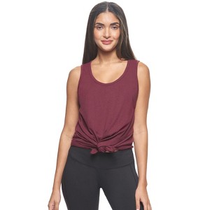 Expert Brand USA-Made Women's MoCA™ Cotton Blend Front Tie Tank Top - 1 of 4