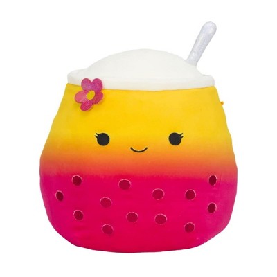 Kellytoy Squishmallow 12 inch Plush | Bergit The Orange Boba Drink