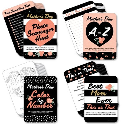 Big Dot of Happiness Best Mom Ever - 4 Mother's Day Party Games - 10 Cards Each - Gamerific Bundle