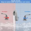 Widespread Bathroom Sink Faucet 3 Hole, Faucet for Bathroom Sink, 2-Handles Brushed Nickel Bathroom Faucet with Pop-Up Drain and Water Supply Lines - 3 of 4