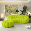 WJSHome 3 Seater Bubble Sofa with Ottoman, Curved Couch, Comfy Upholstered Sofa, Mesh Fabric 3D Honeycomb Shape Modern Couch - 2 of 4