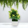 Unique Bargains Artificial Plants 17-Bud Square Pot Plum Blossom Arrangement Plastic 2.95"x2.95"x8.27" 1 Pcs - 2 of 4
