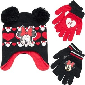 Disney Girls Winter Hat and 2 pack Mitten/Glove Set, Kids Ages 2-7 - 1 of 4