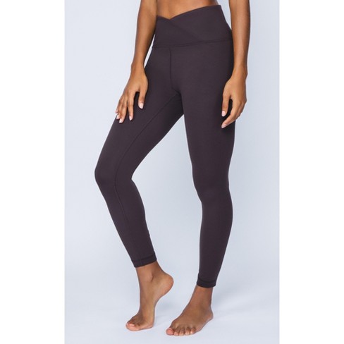 90 Degree By Reflex Carbon Interlink High Waist Crossover Ankle Legging -  Chocolate Torte - X Small : Target