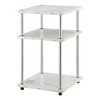 HomeStock Three Tier End Table with Stainless Steel Legs, Open Particleboard Shelves and Sleek Contemporary Modern Design - 4 of 4
