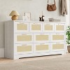 Rattan 10 Drawer Dresser, 59'' Wide Farmhouse Chest of Drawers with Anti-Tipping Device, Closet Dresser Storage Organizer for Home Office - 3 of 4