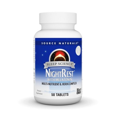 Sleep Science Night Rest with Melatonin by Source Naturals, Inc.  -  50 Tablet